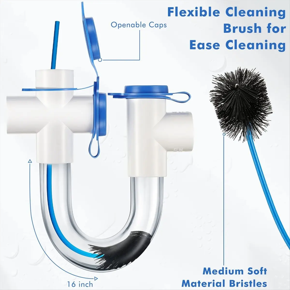 REST 3/4 Inch Condensate Collector, PVC U-Shaped Collector for HVAC Air Conditioners, Effectively Drains Condensation Water