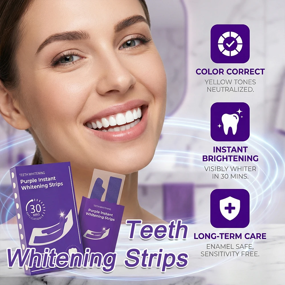 แผ่นฟอกสีฟันสีม่วง - ไม่ทำให้ฟ - Teeth Whitening Home Kit บทวิจารณ์และราคา