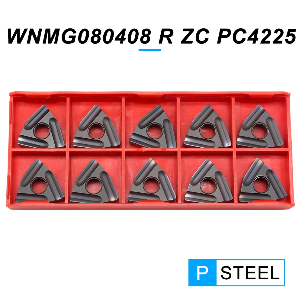 WNMG080408 R ZC PC4225 Carbide Inserts External Turning Tool WNMG 080408 Tungsten Carbide Blades CNC Lathe Tools For Steel