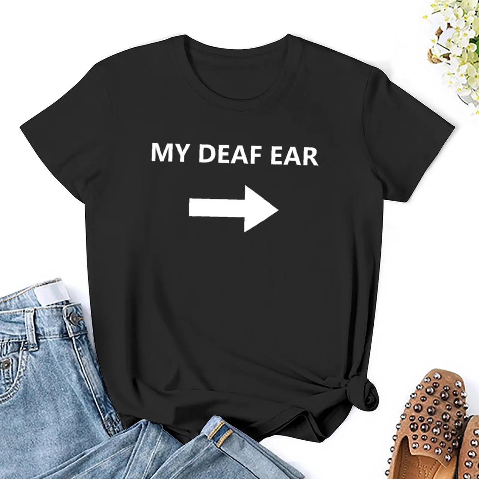 My Deaf Ear - left T-Shirt hippie clothes cute tops vintage clothes Women's clothing