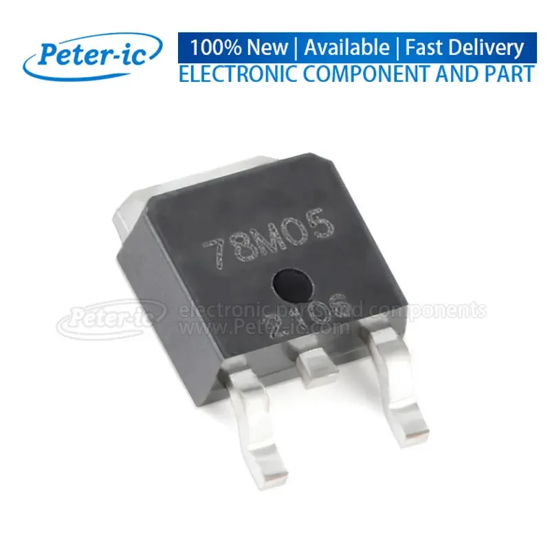 (5pcs) 78M05 TO-252-2 80dB (120Hz) 1A Fixed 5V Positive Electrode 35V Voltage Regulators - Linear (LDO) Available Peter-ic