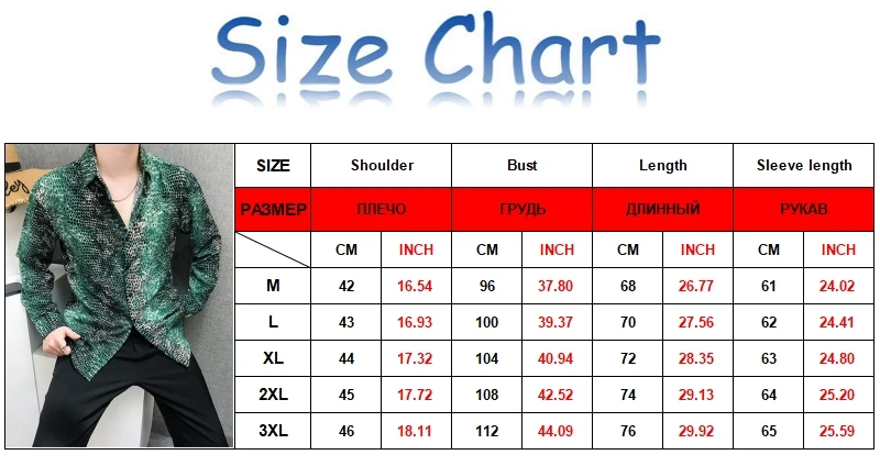 Y2K Autumn New Mens Vintage Snakes Skin Striped Shirt Fashion Casual Luxury Shirt Long Sleeve Hawaii Shirts Men Chemise Homme