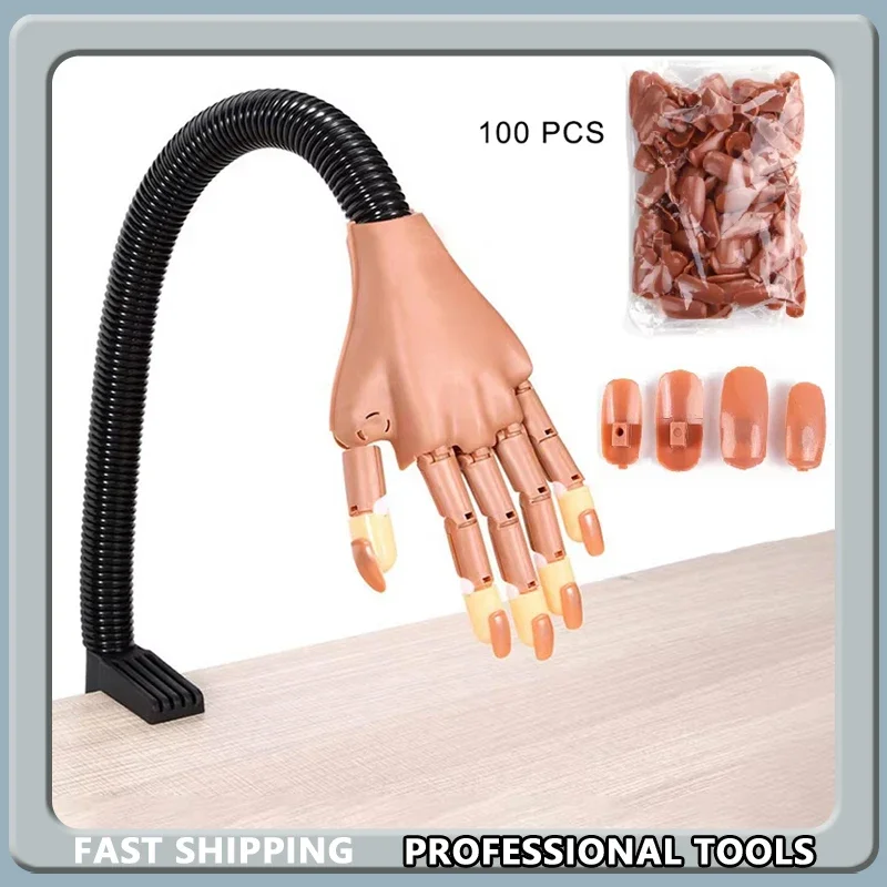 

Рука для практики дизайна ногтей для практики маникюра, акриловые типсы, накладные ногти, инструменты для тренировки ногтей, 100 шт.