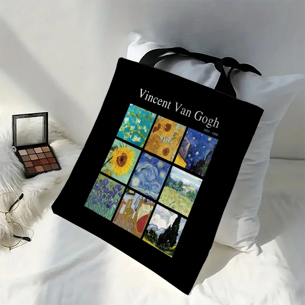 Vincent Van Gogh Capacious Tote Bag, Casual Portable Shoulder Bag ,Lightweight Shopping Bag, Big Reusable Linen Cloth Bag