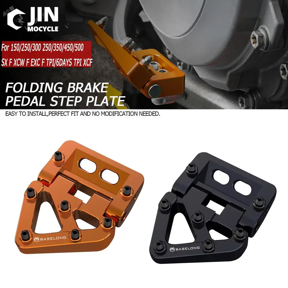 

New Enlarge Folding Rear Brake Pedal Step Tip Plate For EXC F SIX DAYS 250 350/450/500 2017-2023 Aluminum Motorcycle Accessories