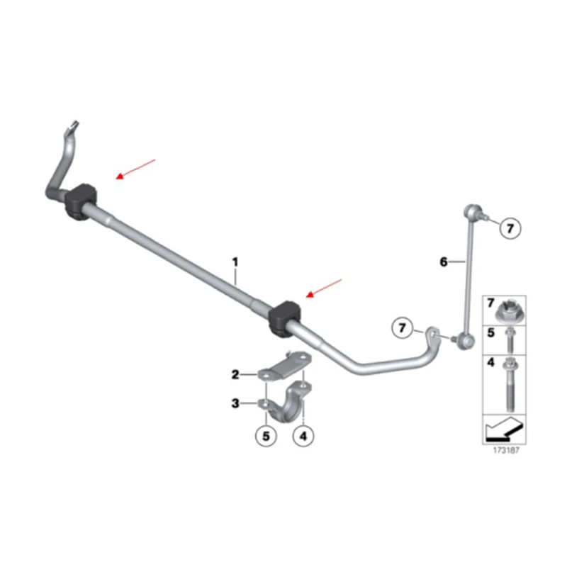 Boccola della barra antirollio dello stabilizzatore anteriore per-BMW serie 7 F01 F02 F03 F04 31356793101 boccola dello stabilizzatore 2