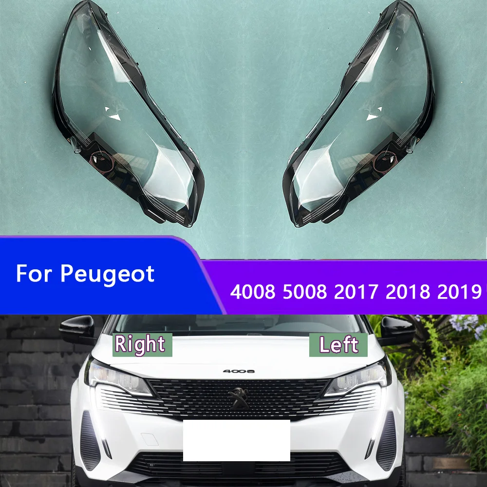 

For Peugeot 4008 5008 2017 2018 2019 Headlamp Cover Shell Lamp Mask Headlight Shade Transparent Lens Lampshade