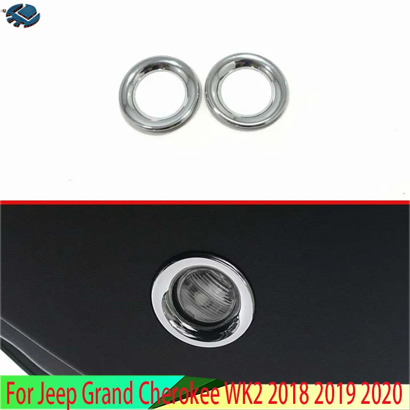 

For Jeep Grand Cherokee WK2 2018 2019 2020 Car Styling Accessories ABS Chrome Rear door reading lamp shade decorative frame