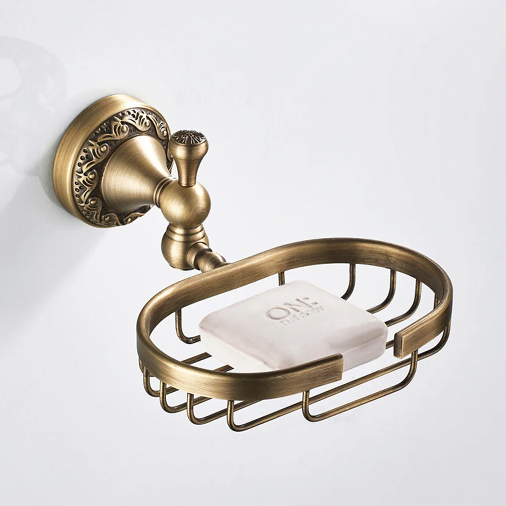 

Vintage Solid Brass Soap Dish Holder Wall Mounted Brass Soap Basket Tray Shelf for Bathroom Shower Home