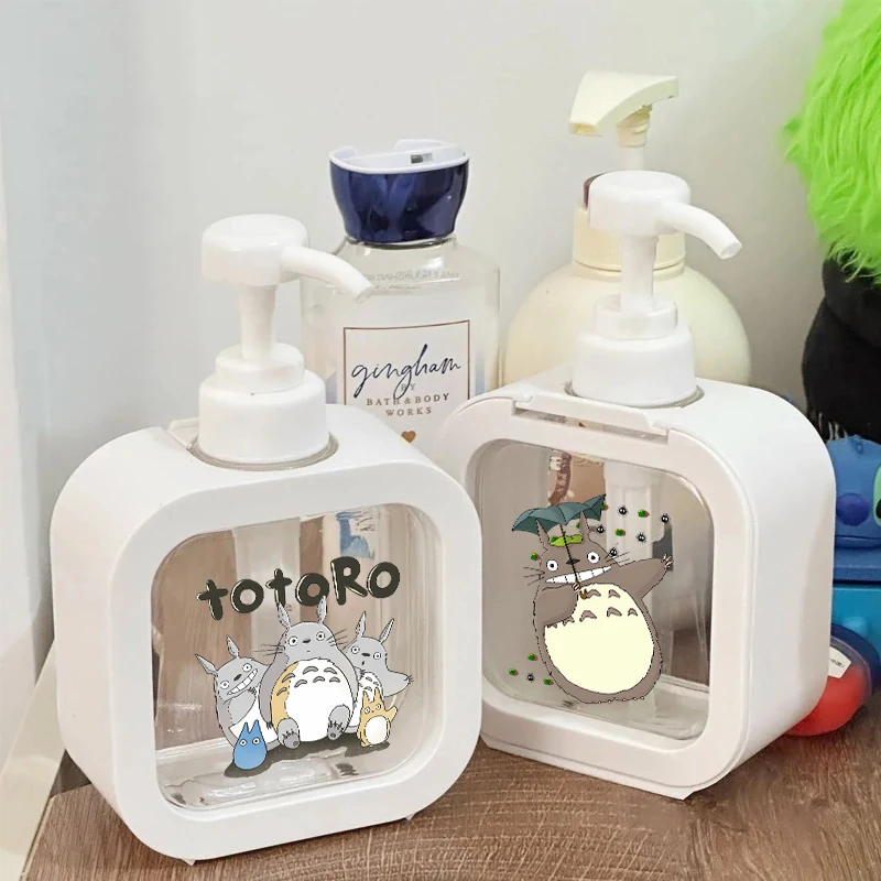 

My Neighbor Totoro Transparent Soap Dispenser Refillable Portable Empty Bottle Shower Gel Detergent Dispensing Bottle Home Gift