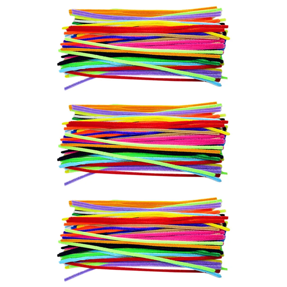

300 Pcs Colorful Pipeline Chenille Stems Rainbow Cleaners Kids Craft Supplies DIY Accessories Educational Toy Safe