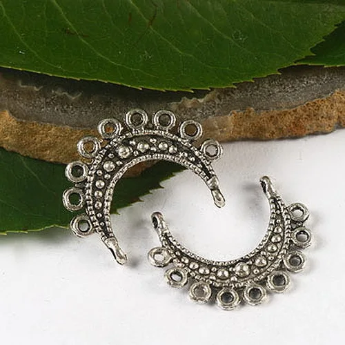 

30pcs 21*17mm Tibetan Silver Moon Shaped Link Connector H2672 Beads for Jewelry Making