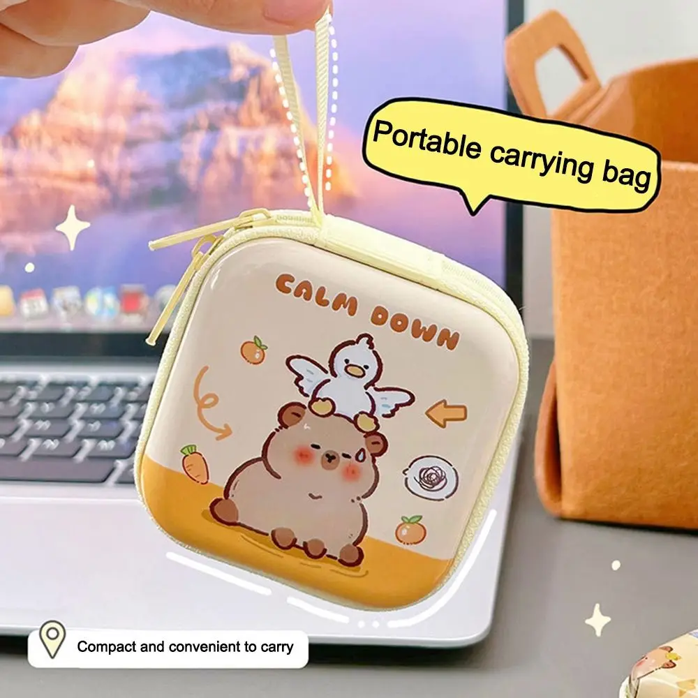 New Cartoon Pattern Capybara Coin Purse Waterproof Mini Storage Box Portable Wallet