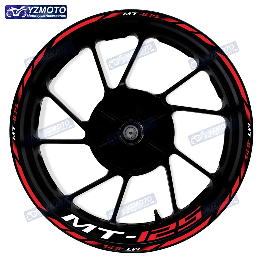 

For YAMAHA MT-125 MT125 Motorcycle RACING Front And Rear Wheel Hub 17 Inch Sticker Waterproof Reflective Rim Decal Stickers