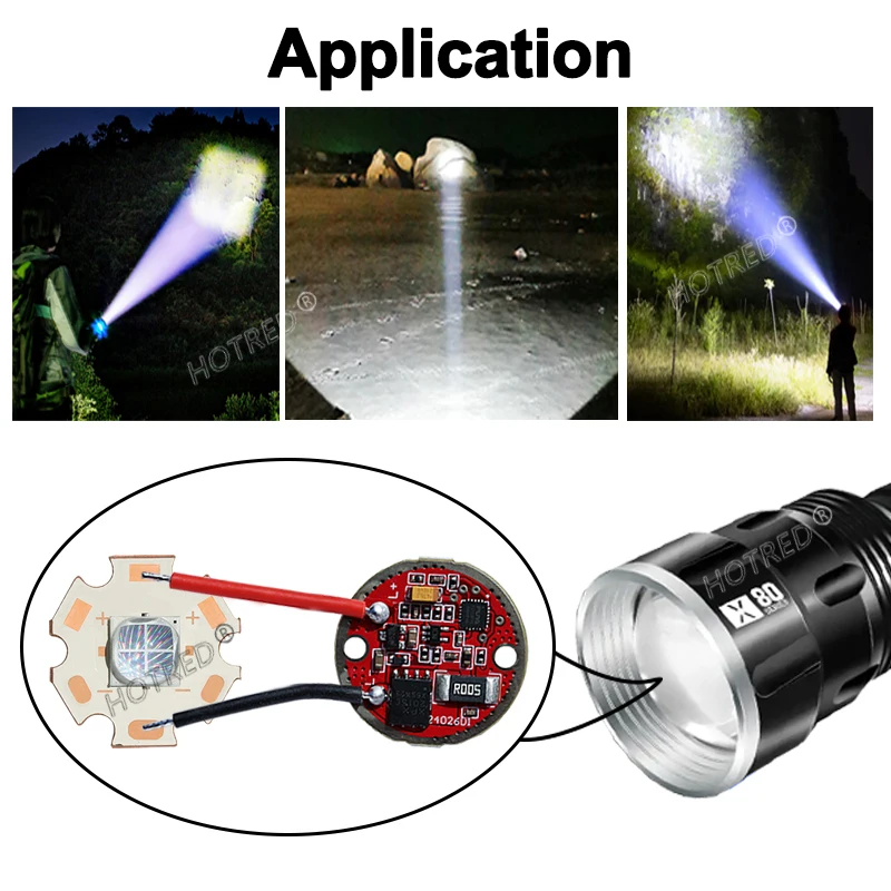 LED 30W 40W 50W XHP70.2 XHP70.3 Hi XHP90 SBT90 Cold White Warm White Beads Torch Flashlight Current Driver 23mm DC3-3.7V image 6