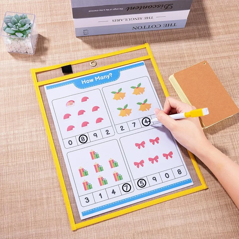 ABJY-droog uitwisbare zak herbruikbare hoezen, plastic vijlhoezen paginabeschermers voor leraren klaslokaal kantoorbenodigdheden