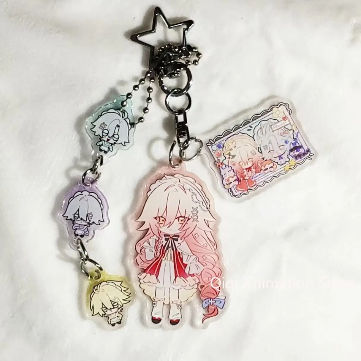 

Акриловый брелок для ключей/подвеска для сумки/рюкзака с персонажами аниме Honkai: Star Rail (Касланна, Майдемос) – подарок на день рождения