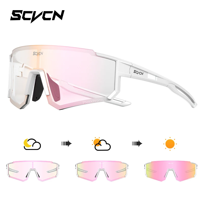 

SCVCN New Photochromic Cycling Sunglasses Men Women Glasses Bicycle Sports Running Glasses MTB UV400 Road Running Hiking Goggles