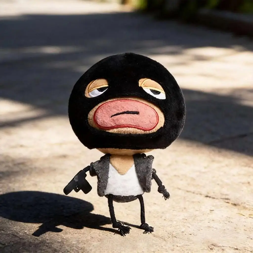 Funny Ugly Cute Corporate Slave Plush Toy Keychain Curly Afro Office Worker Mask Doll Backpack Bag Pendant Birthday Gift Boy Kid