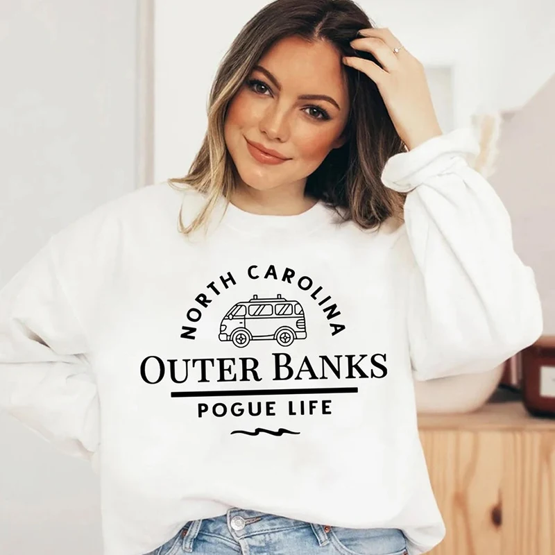 

Sweatshirt for Women Harajuku Pogue Life Hoodie Retro Vacation Pullover Unisex Crewneck Jumpers Fans Gift