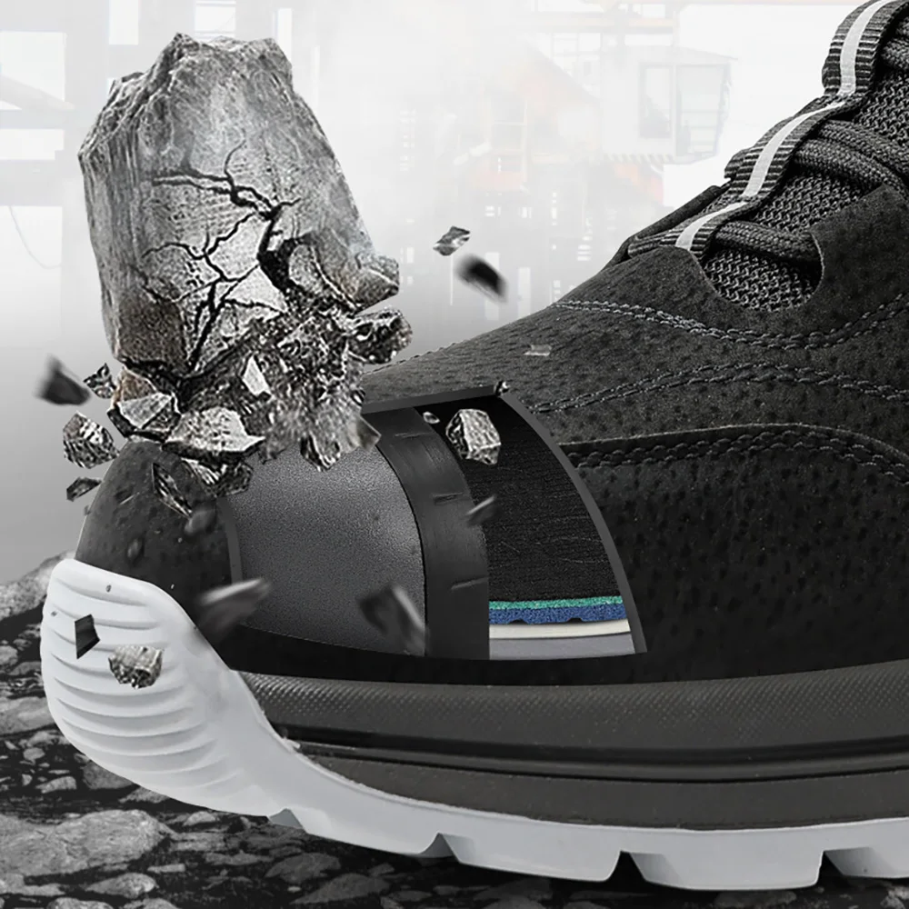 ArmorToe All-Season Steel Toe Safety Shoes Men Lightweight Anti-Impact Puncture Proof Comfort Work Boots Workplace #Armor2753