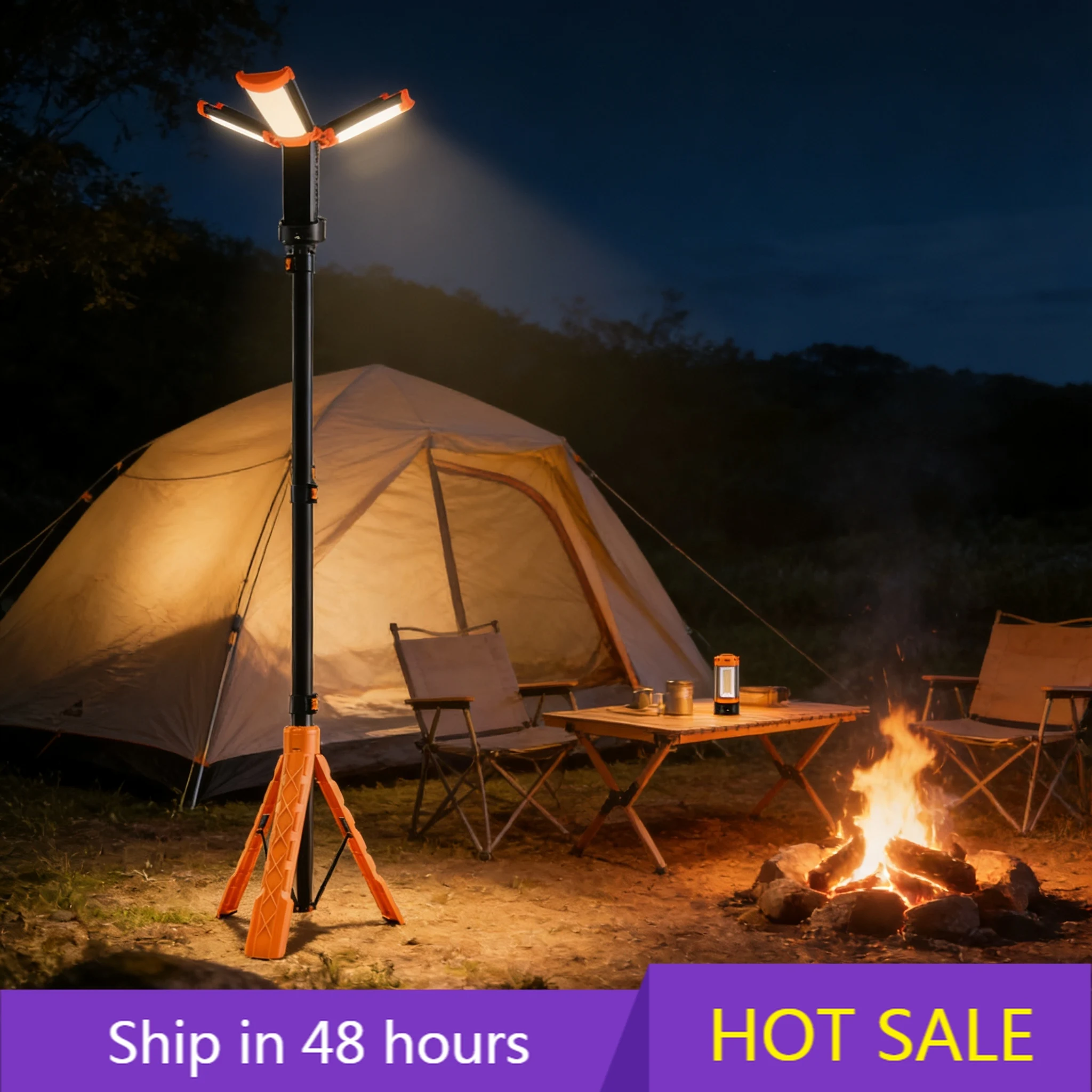 

POWER LEAP Professional Solar Rechargeable LED Camping Light Portable Foldable Aluminum Tripod for Outdoor Emergency Camping Fis