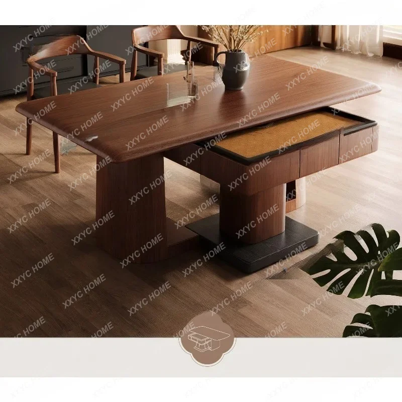 XXMahjong dining table solid wood medium antique dining table dual-purpose integrated rectangular  household small apartment
