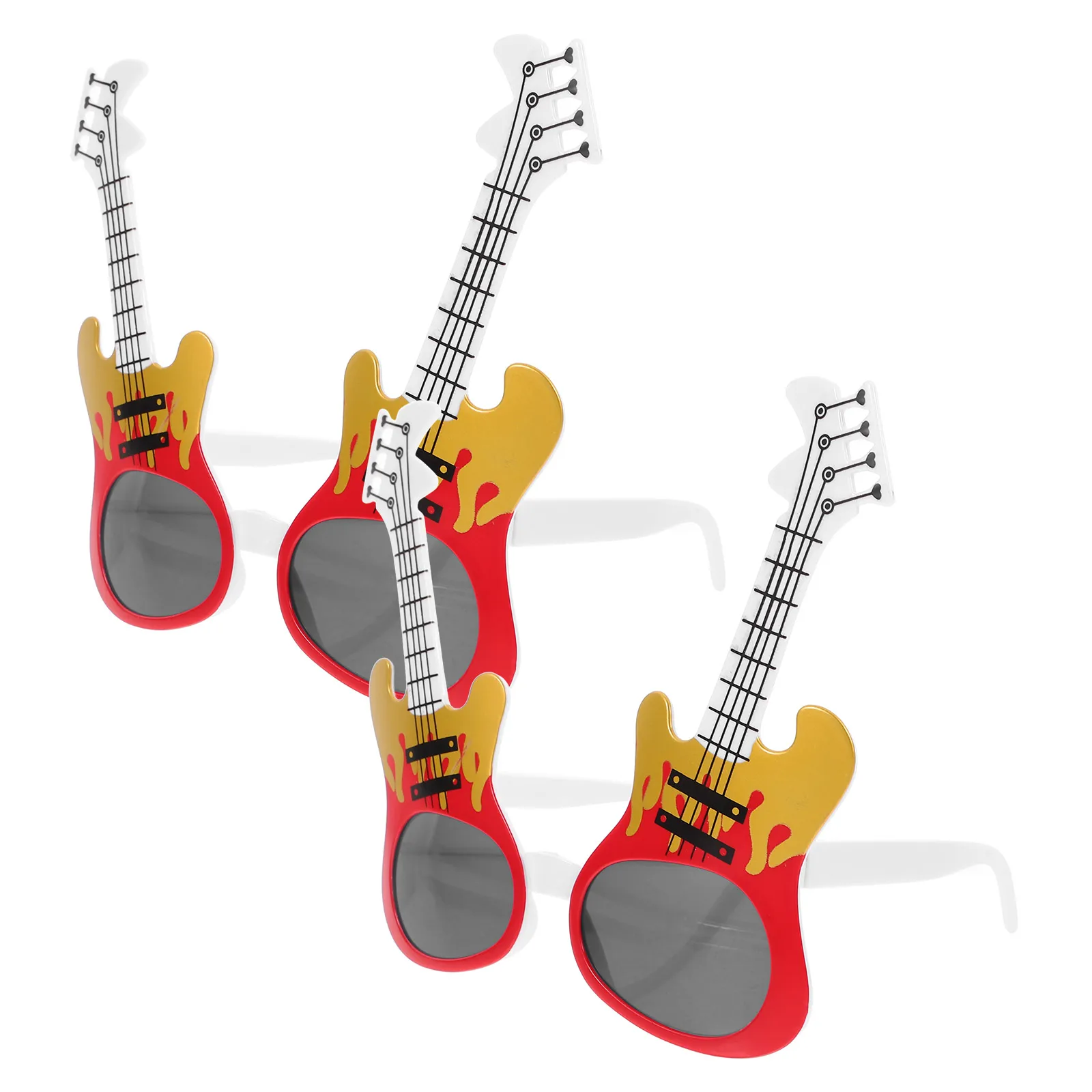 

2pcs Music Festival Glasses Sunglasses Summer Guitar Shaped Photo Prop Child Party Eyeglasses Costume Accessories Bright Colors