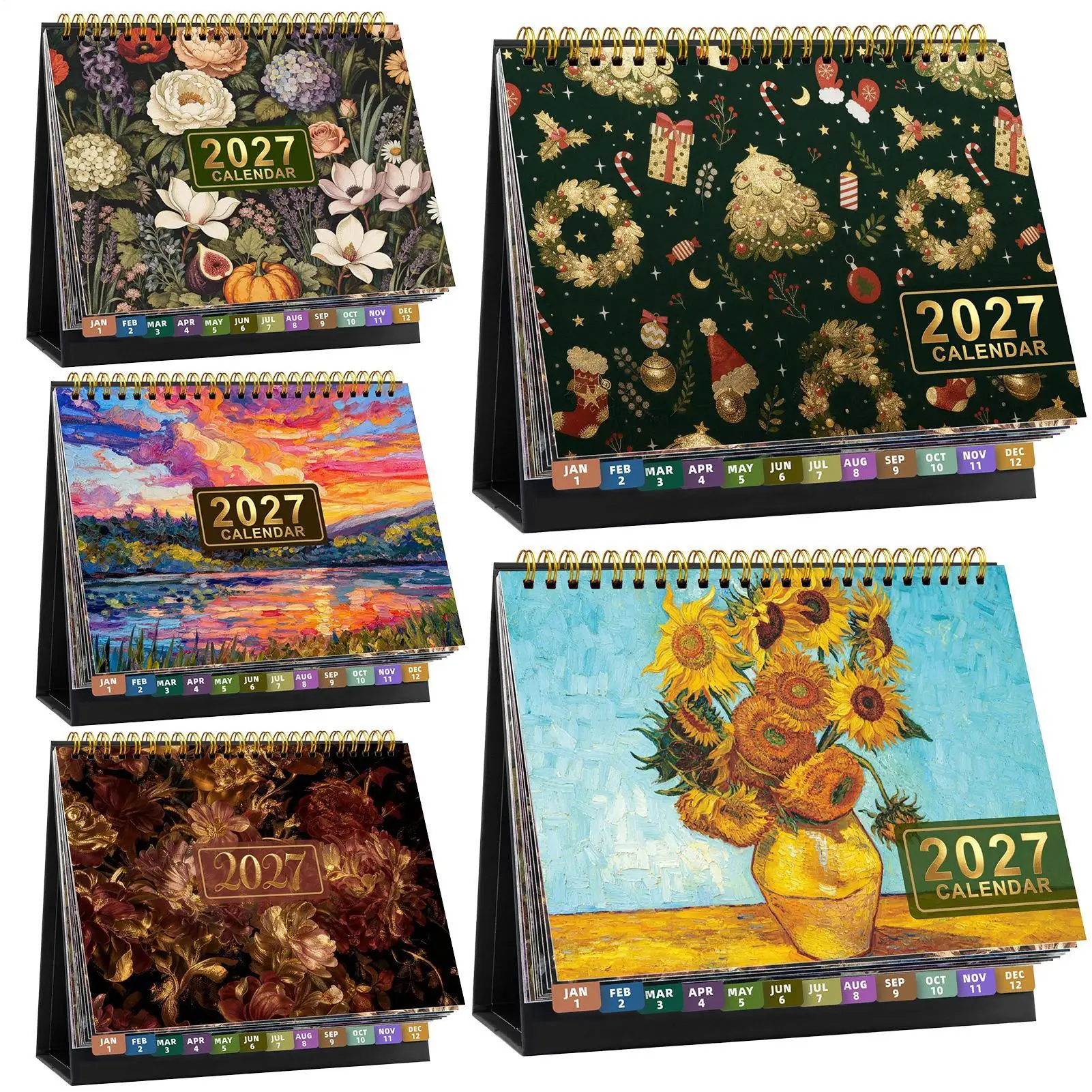 Desktop Calendar 2027 Easy Planning Desk Planner January December 2027 Stand Up Table Calendar for Women Home Apartment Living