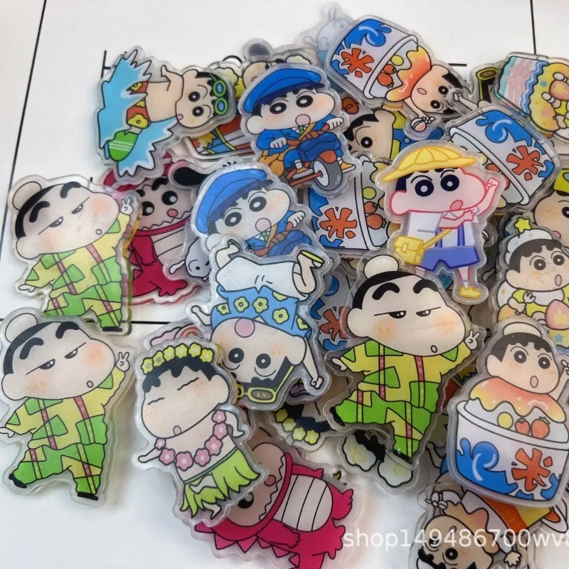 New anime Crayon Shin chan acrylic irregular shaped square pieces DIY hair clip decorations cartoon cute keychain accessories