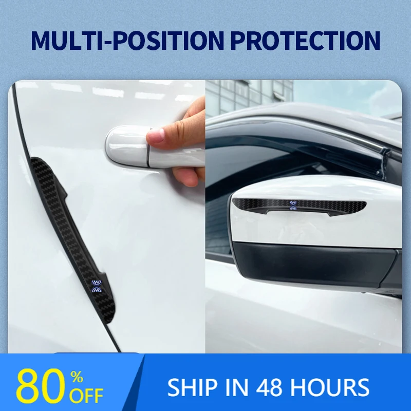 

4pcs Rubber Car Door Edge Guard Anti-Collision Strip Stickers For Volkswagen Golf Motion MTM Polo TDI MK4 GTI Rline Scirocco R32