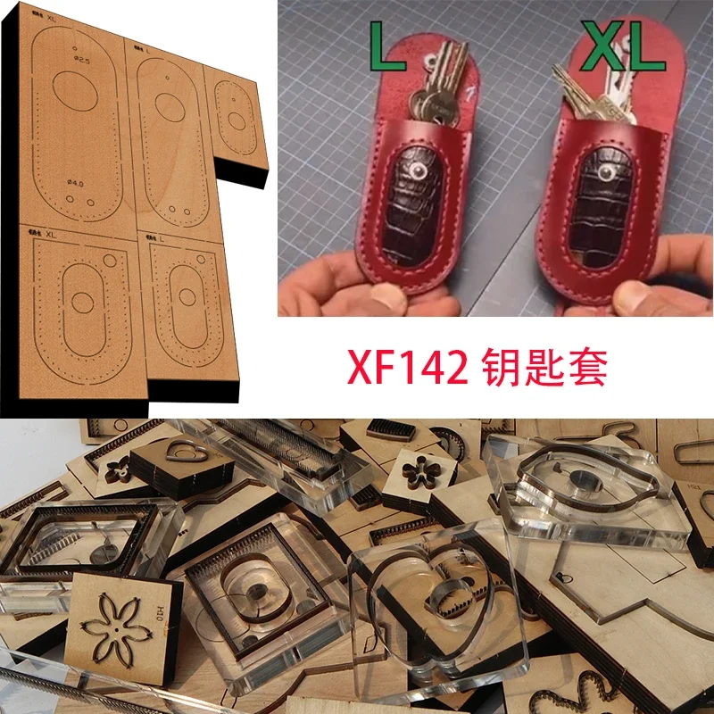 

Wooden Die Key Chain Leather Craft Punch Hand Tool Cut Knife Mould XF142 Leather Craft Tools