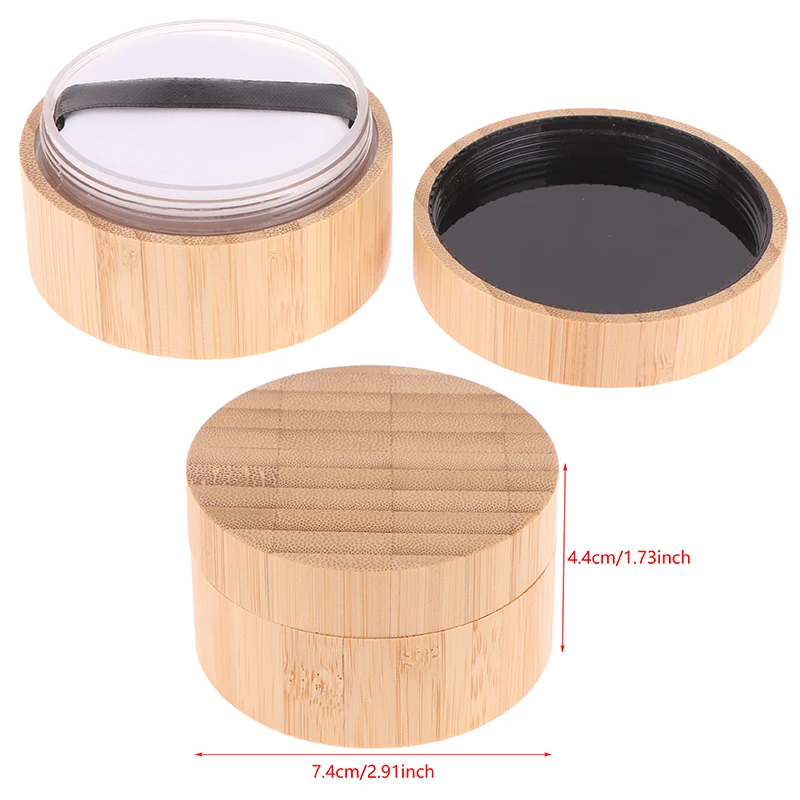 

30ml Empty Powder Case Wooden Powder Case Make-Up Sponge Holder With Lids And Powder Puff Makeup Powder Jar