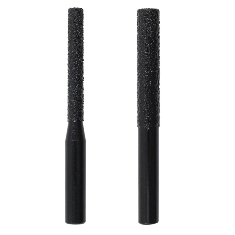 2 Pcs/Set 6.35mm Straight Shank Router Bit Black Milling Cutter for Quartz Stone Dropship