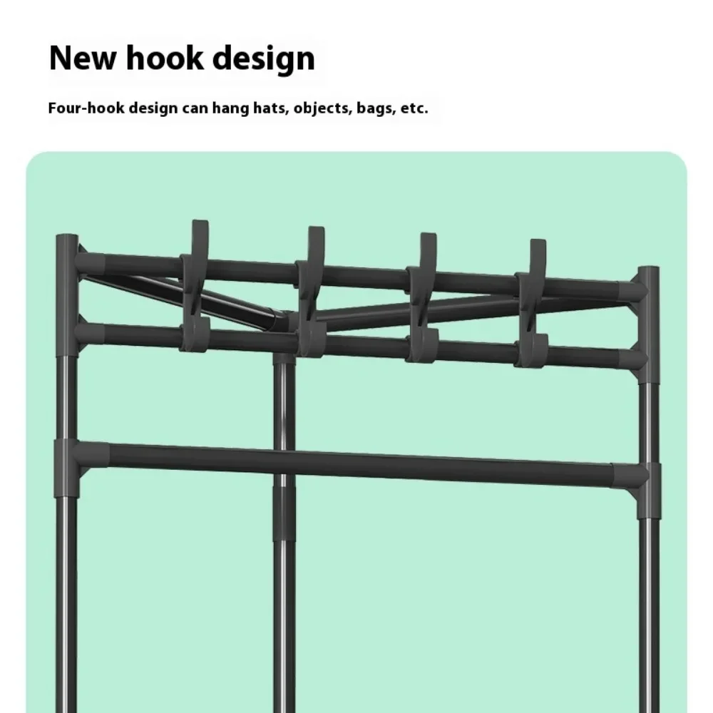 Bedroom Corner Clothes Rack Foldable Coat Rack Durable Corner Clothing Shelf Standing Bedroom Pants Hangers Shoe and Coat Racks