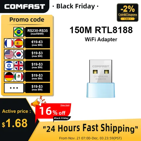 USB WiFi Adapter 150M COMFAST