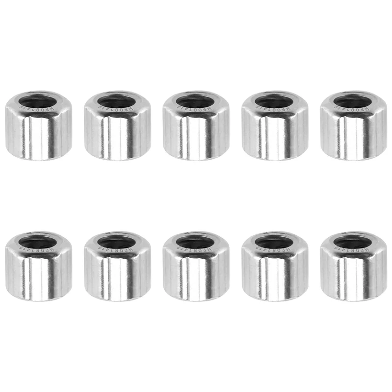 10Pcs Needle Bearing HF081412 Outer Hexagonal One-Way Needle Roller Bearing 8X14X12mm for Manufacturing Industry