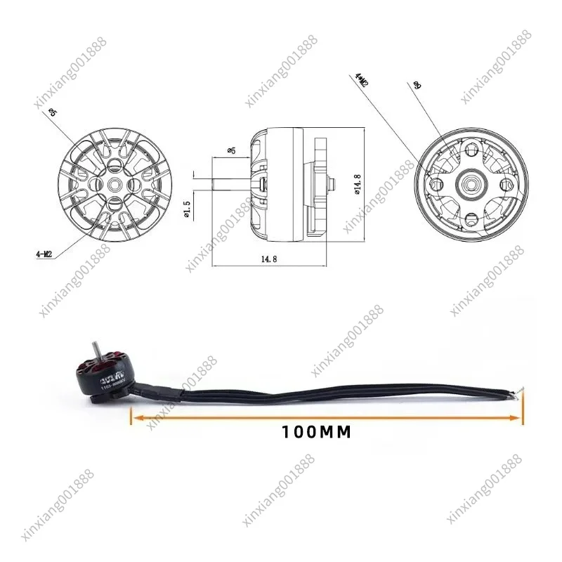 For 2/2.5 Inch Indoor FPV Racing Drone Power Set 1103 8000KV Brushless Motor Support 2-3S Battery Multirotor Parts