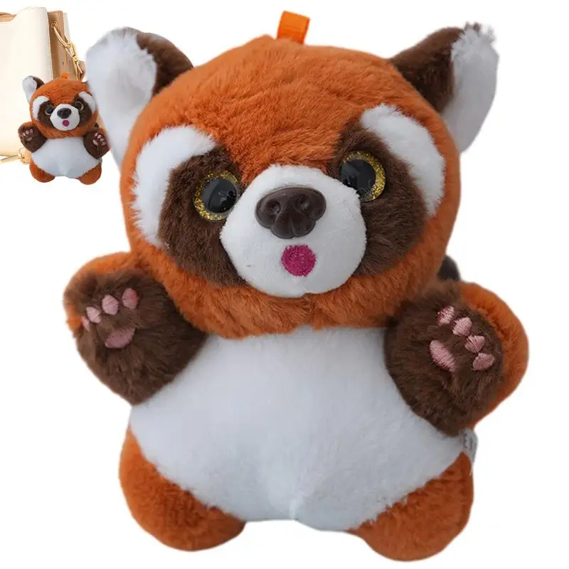 Backpack Pendant Soft Raccoon Cute Animal Keychain Pendant Stuffed Raccoon Collectible Doll Toy Children Companion Bag Charm For