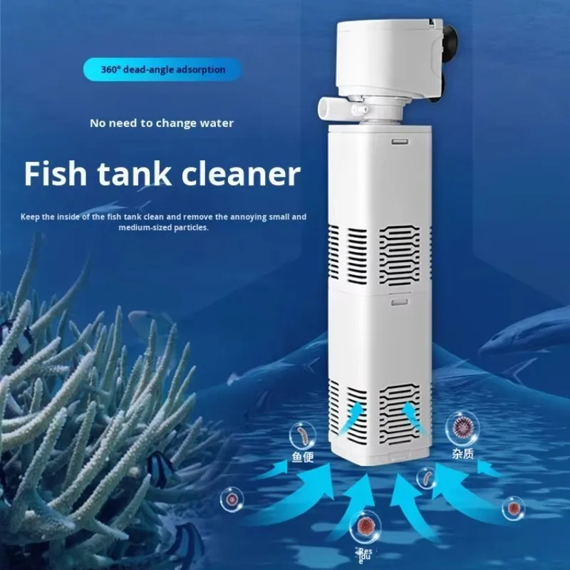 Plastic Fish Tank Filter Three-in-One Filter Pump Circulation System Oxygen Pump Built-in Aquarium Mute for Fish Tank & Aquarium