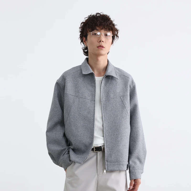 Men's Spring Autumn Lapel Tool Jacket Cityboy Japanese Koran Streetwear Loose Vintage Fashion Casual Cargo Jacket Coat