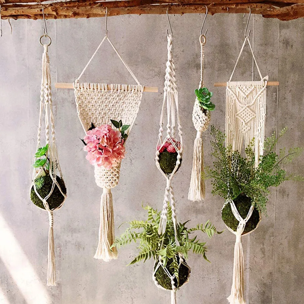 

1 Roll Macrame Cord 5Mm Cotton Rope For Diy Crafts Wall Hangings Plant Hangers Hand-Woven Crafting Material Cord