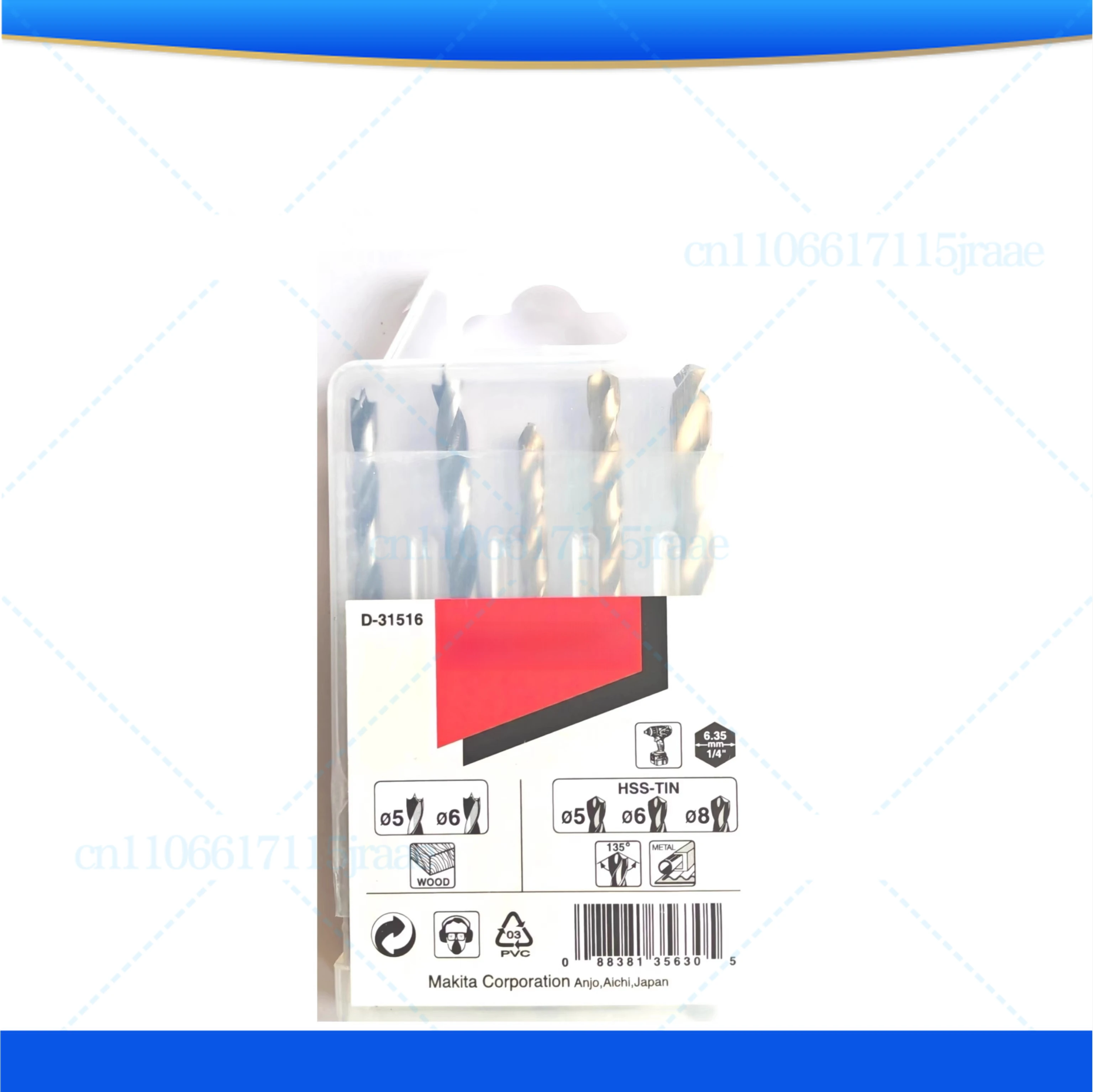 

For Makita original hexagonal handle drill bit set, metal wood 5 set D-31516