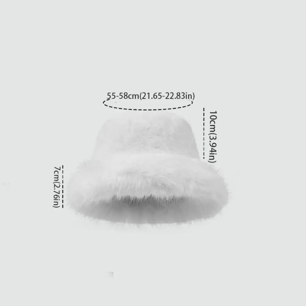 Personality Fluffy Hat Artificial Fur Hat Imitation Fur Warm Plush Bucket Hat Thickened All-match Winter Cap Outdoor