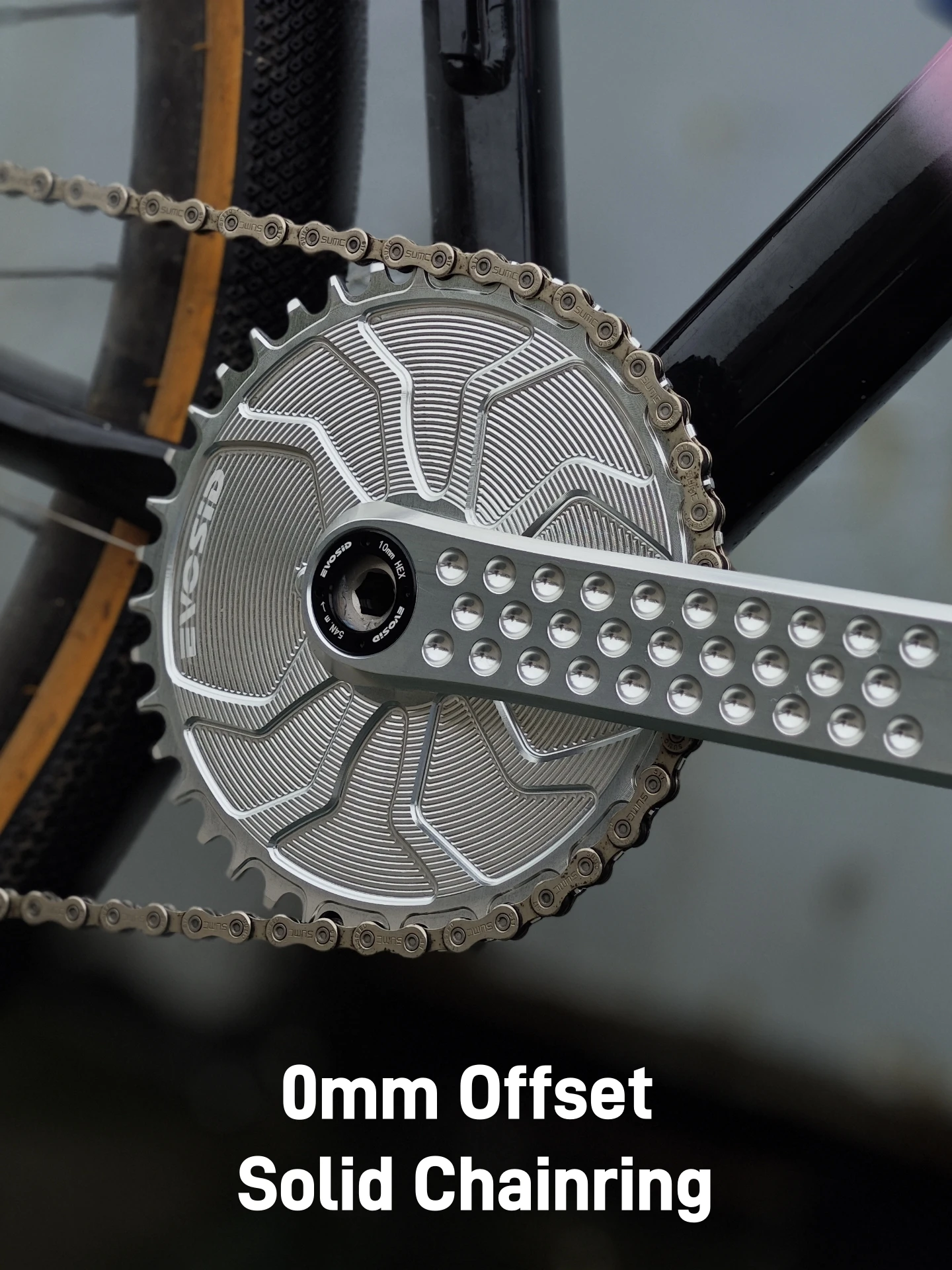 EVOSID Rennrad-Kurbelgarnitur, 160/165/170 mm, Hohlkurbel, integriertes Feuerkettenblatt, Klappfahrrad, 40/42/44/46/48/50–56 Zähne – Detail 12