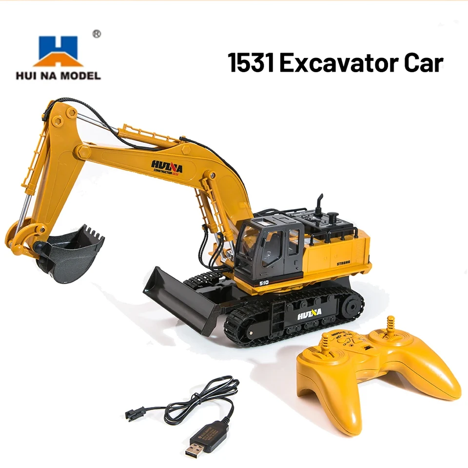 その他 Hueramune toy HUINA 1531 Excavator Car 2.4G 11CH Metal Remote Control
