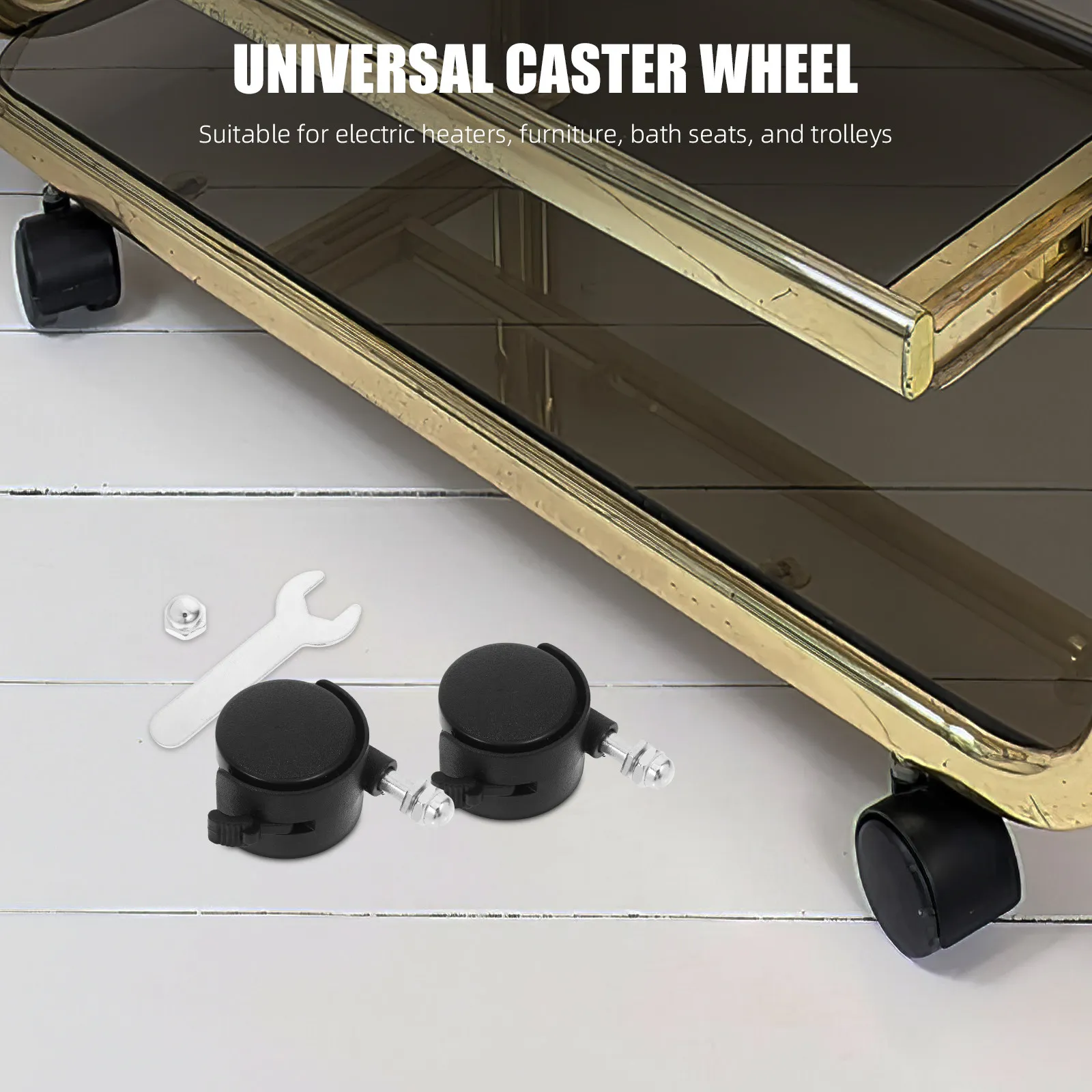 4Pcs Electric Heater Replacement Caster Wheels Universal Plastic Swivel Casters for Radiator Trolley Furniture Bath Seat