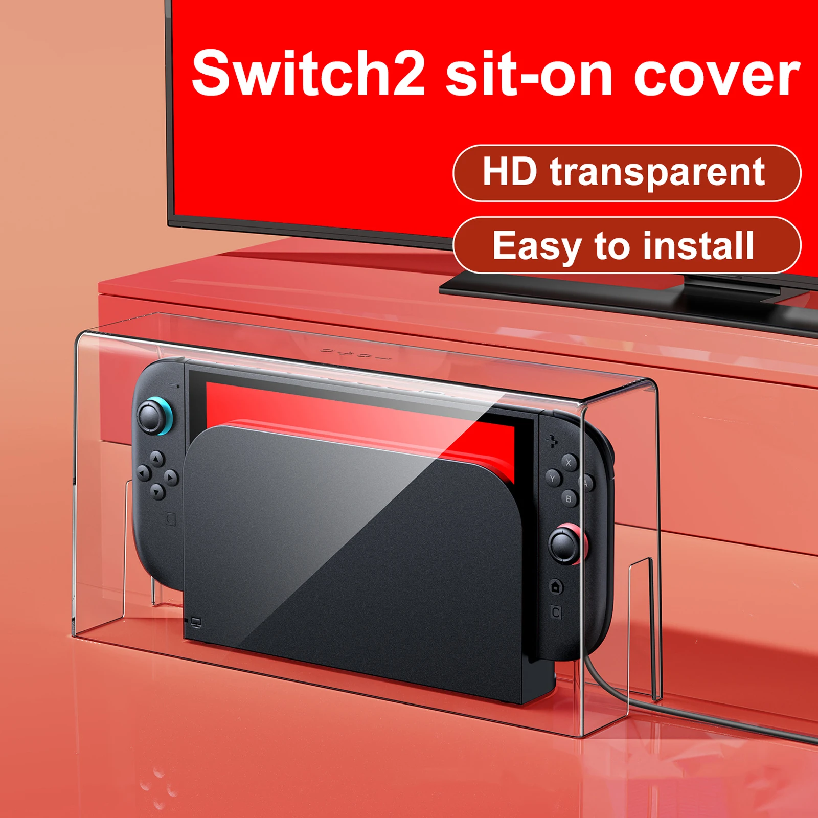 Dustproof Protective Cover For Switch 2 Accessories Transparent Acrylic Protective Case Switch1/2 Compatibility Display Box