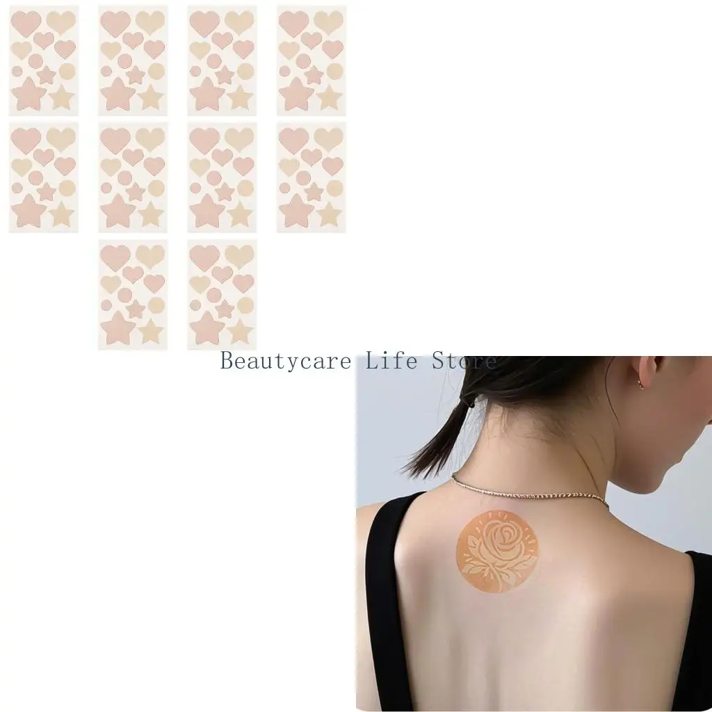 652C 10 Tattooed Cover Up,Sweatproof Waterproof Invisible Tattooed Cover Up Patches