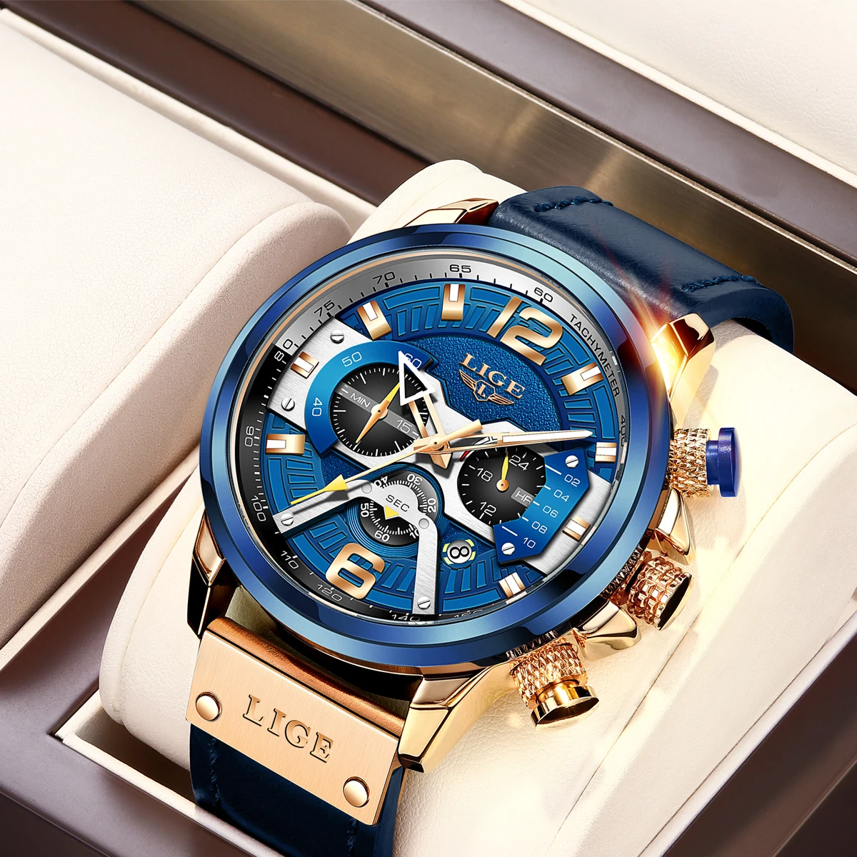 

Роскошные мужские часы LIGE, мужские часы с хронографом и датой, из нержавеющей стали, водонепроницаемые, светящиеся, спортивные, военные, мужские кварцевые часы
